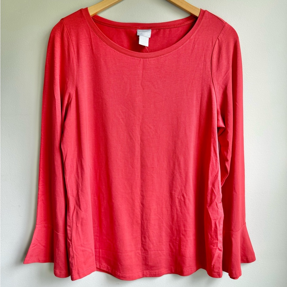 Chico's Pink Fitted Blouse T-Shirt